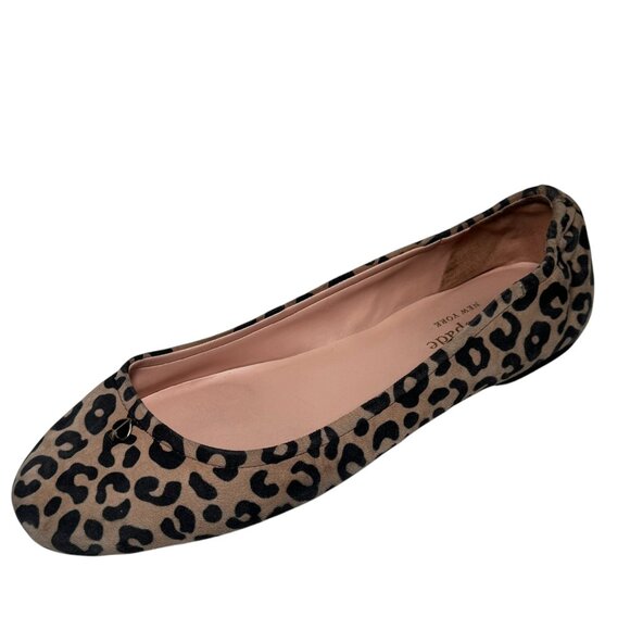 Kate Spade Keaton Ballet Flats Animal Print Leather Suede Leopard  8B - Picture 1 of 7